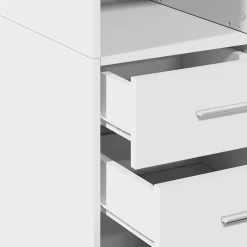 Buffet haut blanc 70x42,5x185 cm bois d'ingénierie vidaXL