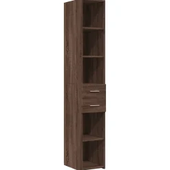 Buffet haut chêne marron 30x42,5x185 cm bois d'ingénierie vidaXL