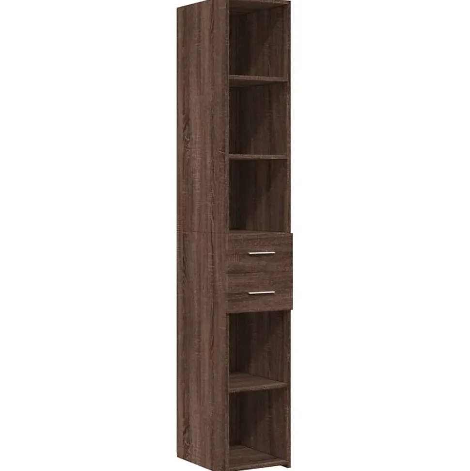 Buffet haut chêne marron 30x42,5x185 cm bois d'ingénierie vidaXL