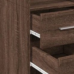 Buffet haut chêne marron 30x42,5x185 cm bois d'ingénierie vidaXL