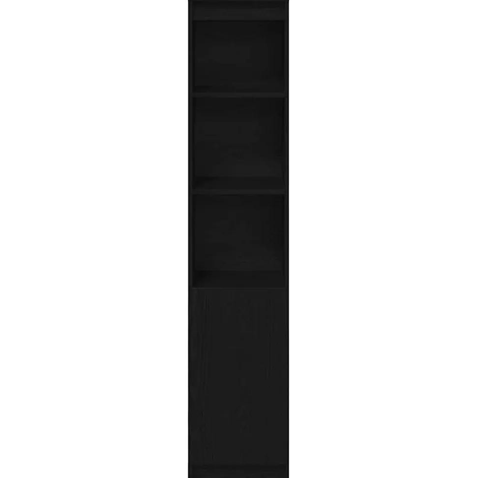 Buffet haut chêne noir 37,5x35x180 cm bois d'ingénierie vidaXL
