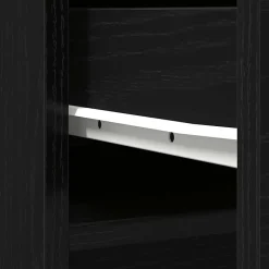 Buffet haut chêne noir 37,5x35x180 cm bois d'ingénierie vidaXL