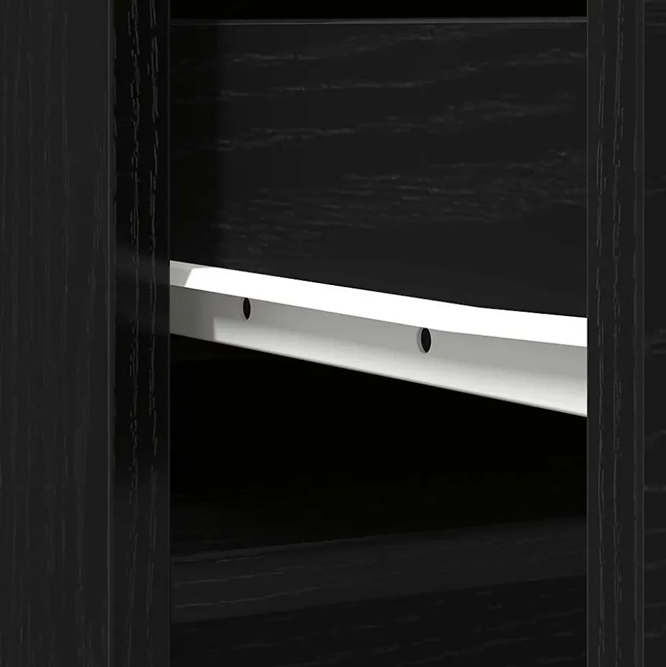 Buffet haut chêne noir 37,5x35x180 cm bois d'ingénierie vidaXL