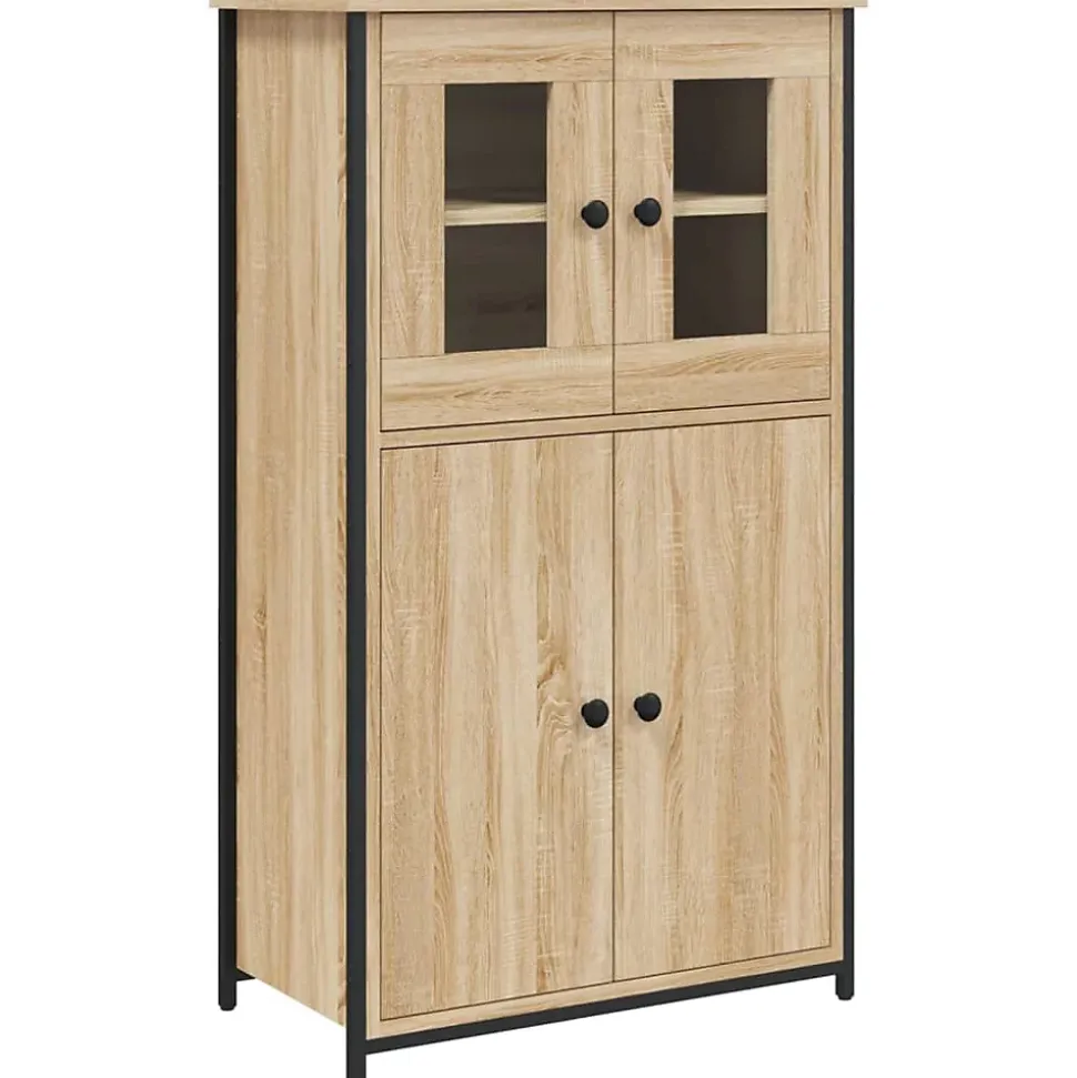 Buffet haut chêne sonoma 62x32x106,5 cm bois d'ingénierie vidaXL