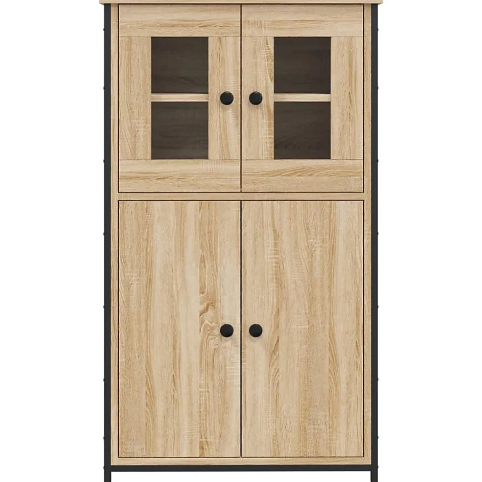 Buffet haut chêne sonoma 62x32x106,5 cm bois d'ingénierie vidaXL