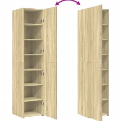 Buffet haut chêne sonoma 40x42,5x185 cm bois d'ingénierie vidaXL
