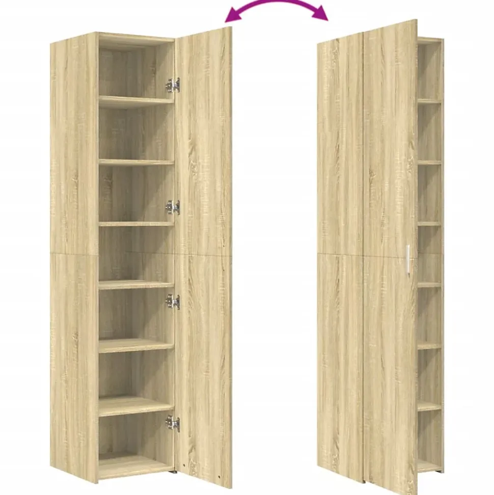 Buffet haut chêne sonoma 40x42,5x185 cm bois d'ingénierie vidaXL