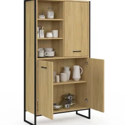Buffet haut H. 160 cm DETROIT 3 portes design industriel