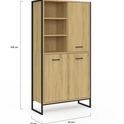 Buffet haut H. 160 cm DETROIT 3 portes design industriel
