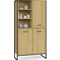 Buffet haut H. 160 cm DETROIT 3 portes design industriel