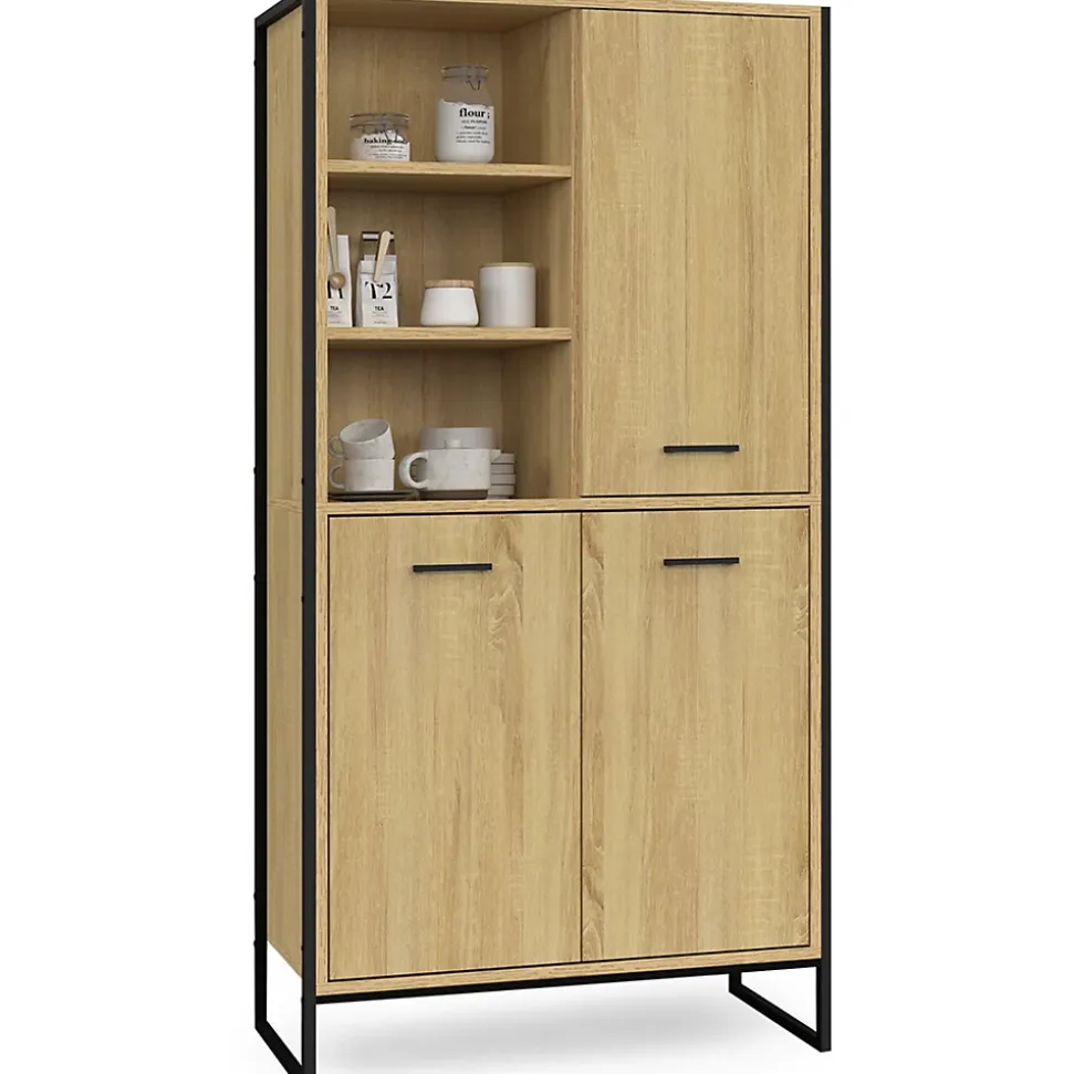 Buffet haut H. 160 cm DETROIT 3 portes design industriel