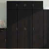 Buffet haut noir 70x42,5x185 cm bois d'ingénierie vidaXL