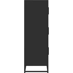 Buffet haut noir 68x35x106,5 cm bois d'ingénierie et métal vidaXL