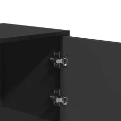 Buffet haut noir 68x35x106,5 cm bois d'ingénierie et métal vidaXL