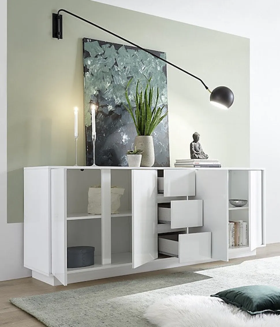 Buffet ICE blanc laqué 210 x 79 x 43 cm
