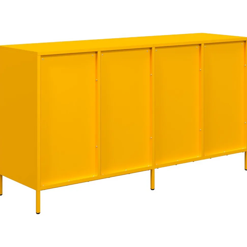 Buffet jaune moutarde 135x39x73,5 cm acier laminé à froid vidaXL