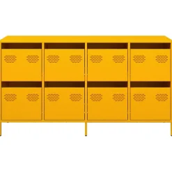 Buffet jaune moutarde 135x39x73,5 cm acier laminé à froid vidaXL