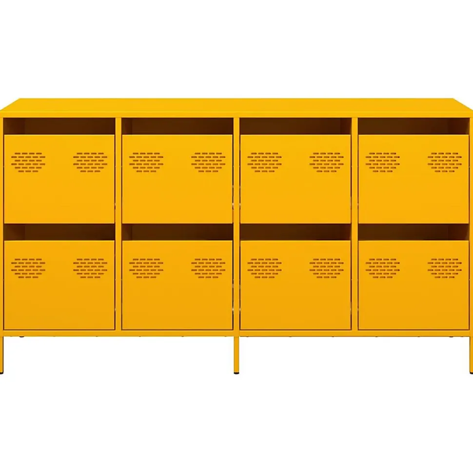 Buffet jaune moutarde 135x39x73,5 cm acier laminé à froid vidaXL