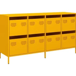Buffet jaune moutarde 135x39x73,5 cm acier laminé à froid vidaXL