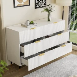 Buffet élégant au design moderne, avec tiroirs, grand espace de rangement, idéal salon, salle à manger et chambre