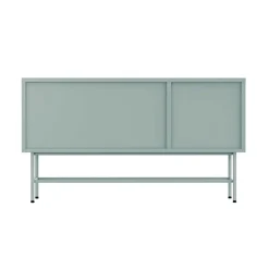Buffet moderne 3 portes 120 cm en métal et verre vert sauge Oviala