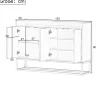 Buffet moderne 4 portes, armoire de rangement sans poignée, meuble polyvalent pour salon, chambre, salle de bain, noir