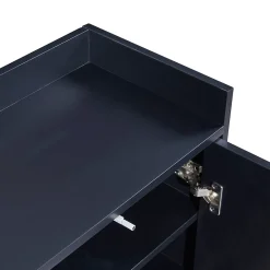 Buffet moderne 4 portes, blanc ou noir, 120x30x80 cm, idéal pour salle à manger, salon ou cuisine