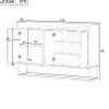 Buffet Moderne 4 Portes sans Poignées - Meuble de Rangement design pour Salon ou Salle à Manger - Blanc - 120x30x80 cm