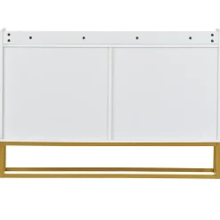 Buffet Moderne 4 Portes sans Poignées - Meuble de Rangement design pour Salon ou Salle à Manger - Blanc - 120x30x80 cm