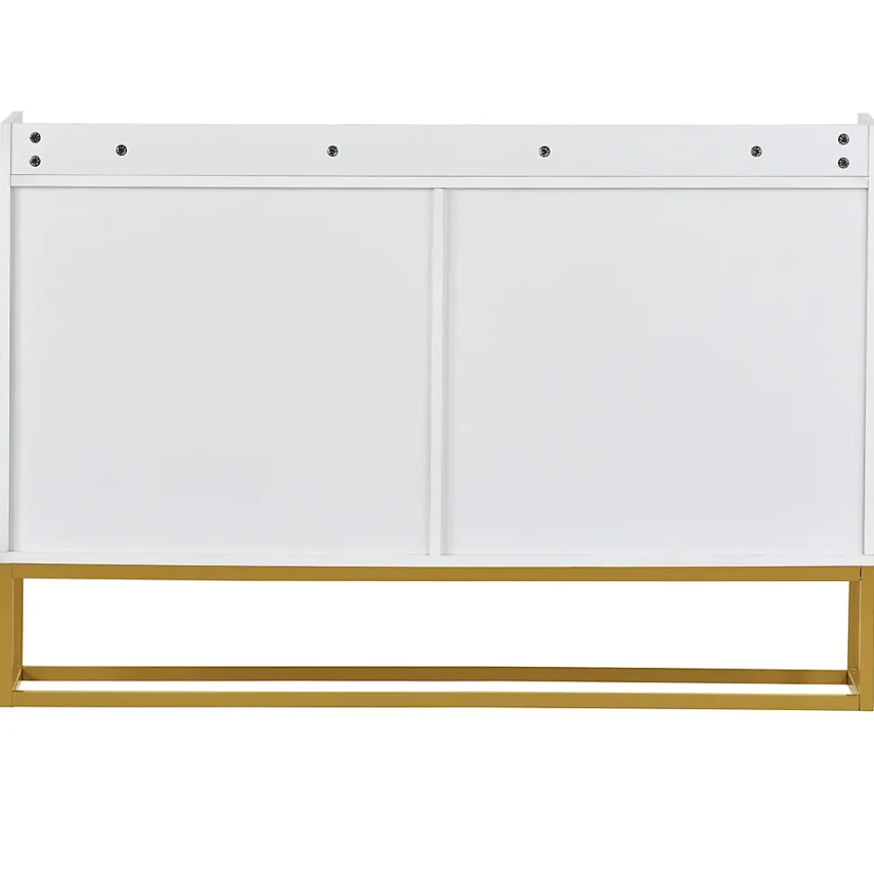 Buffet Moderne 4 Portes sans Poignées - Meuble de Rangement design pour Salon ou Salle à Manger - Blanc - 120x30x80 cm
