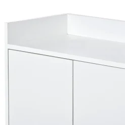 Buffet Moderne 4 Portes sans Poignées - Meuble de Rangement design pour Salon ou Salle à Manger - Blanc - 120x30x80 cm