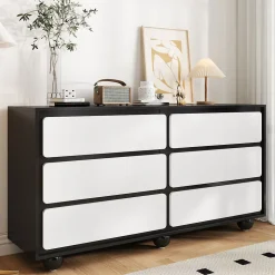 Buffet moderne à six tiroirs commode élégante et fonctionnelle dimensions 140x38x745 cm pour un intérieur raffiné