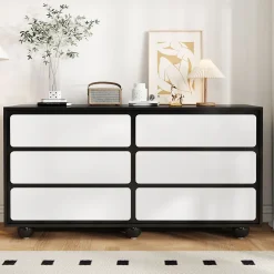 Buffet moderne à six tiroirs commode élégante et fonctionnelle dimensions 140x38x745 cm pour un intérieur raffiné