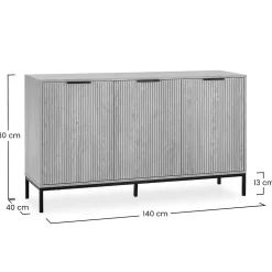 Buffet Monica 3 portes couleur bois