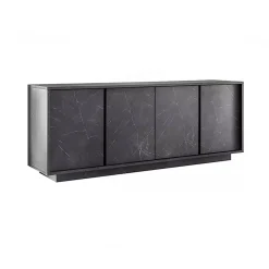 Buffet Nika, Buffet du salon, Commode de salon, Garde-manger de cuisine, Made in Italy, 180x43 h79 cm, Ardoise