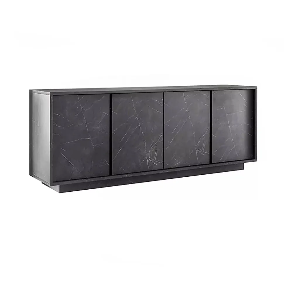 Buffet Nika, Buffet du salon, Commode de salon, Garde-manger de cuisine, Made in Italy, 180x43 h79 cm, Ardoise