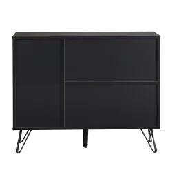 Buffet Noir - Buffet Salon avec Tiroir et Étagères Réglables en Hauteur pour Rangement Salon et Cuisine - 90 x 30 x 71,5 cm