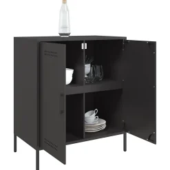 Buffet noir 68x39x79 cm acier vidaXL