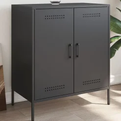 Buffet noir 68x39x79 cm acier vidaXL
