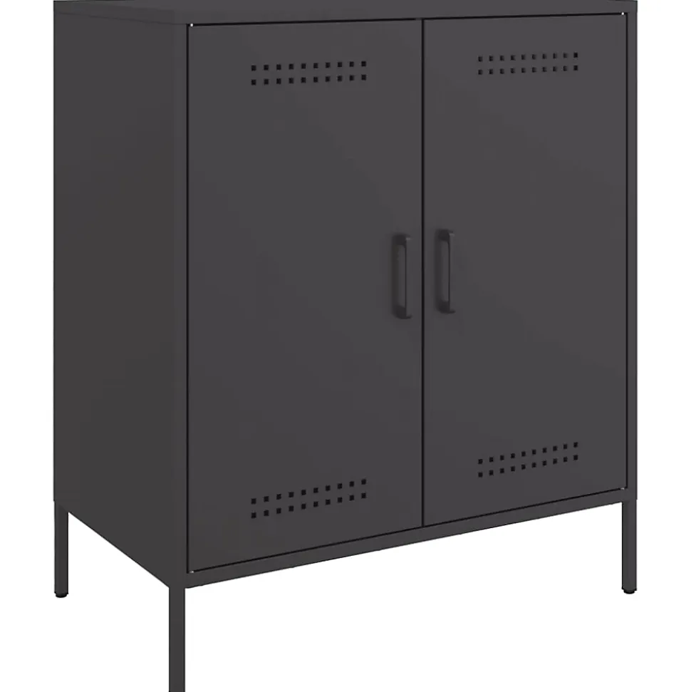 Buffet noir 68x39x79 cm acier vidaXL
