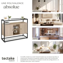 Buffet Oldham 100 x 38 x 80,5 cm style industriel