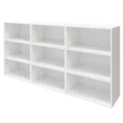 Buffet ouvert blanc 9 cases GoodHome Atomia H. 112,5 x L. 225 x P. 35 cm