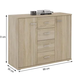 Buffet salle à manger ELODIE L 89 cm - Coloris chêne sonoma