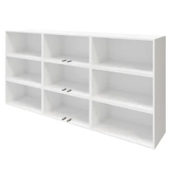 Buffet semi ouvert blanc 9 cases 6 portes GoodHome Atomia H. 112,5 x L. 225 x P. 37 cm