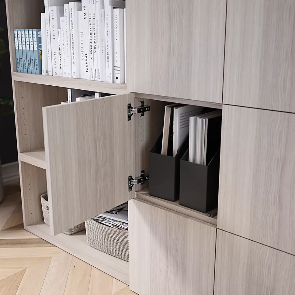Buffet semi ouvert effet chêne 9 cases 6 portes GoodHome Atomia H. 112,5 x L. 225 x P. 37 cm