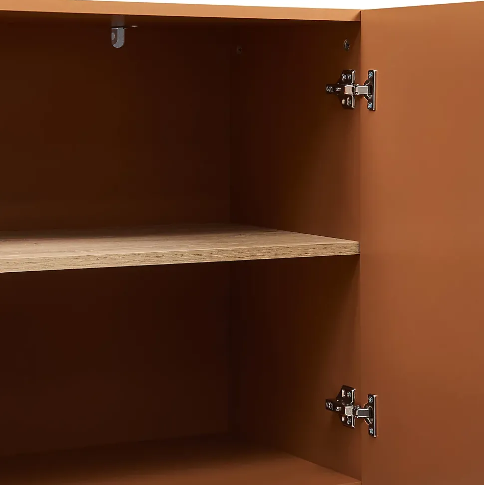 Buffet Starvili avec 3 portes 75 x 115 x 38 cm couleur rouille en.casa