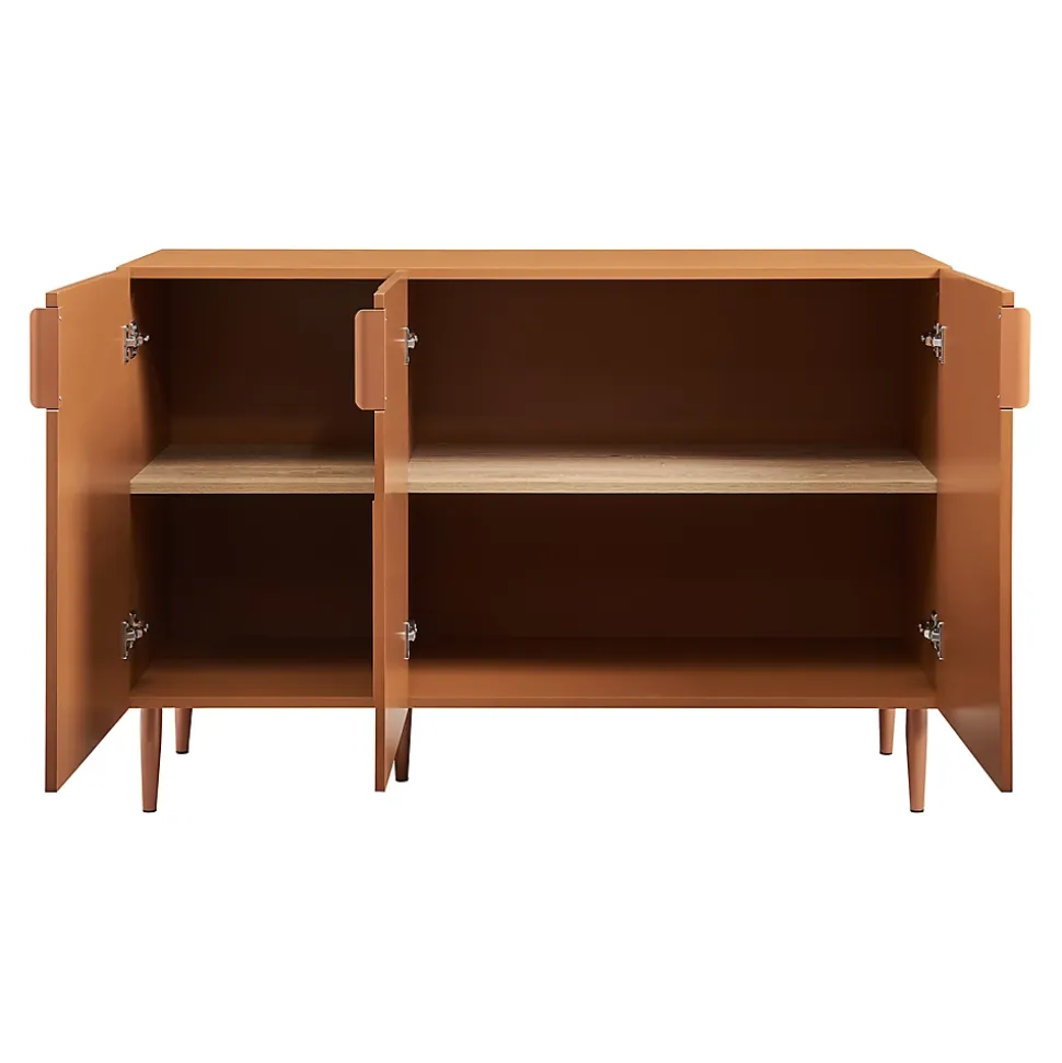 Buffet Starvili avec 3 portes 75 x 115 x 38 cm couleur rouille en.casa