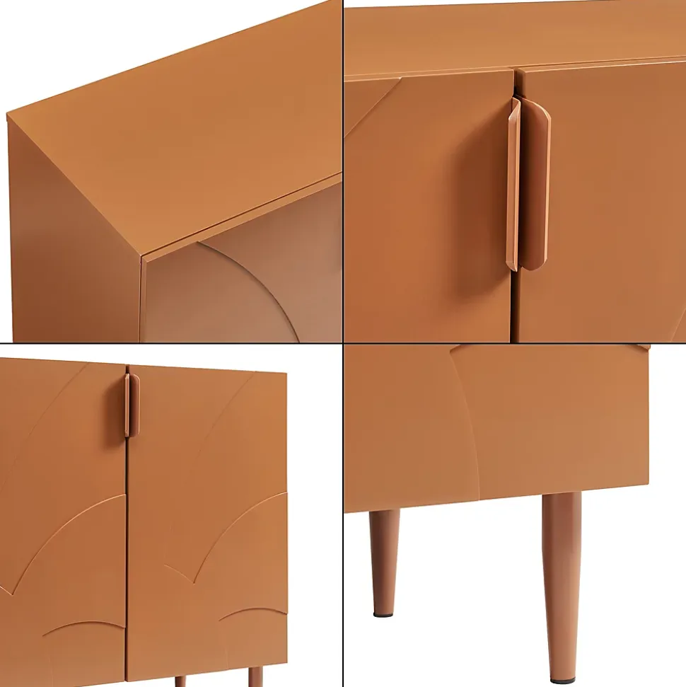 Buffet Starvili avec 3 portes 75 x 115 x 38 cm couleur rouille en.casa