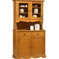 Buffet Vaisselier Pin Miel de Style Anglais