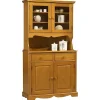Buffet Vaisselier Pin Miel 4 Portes Style Anglais 6 Niches L 101 H 186 P 42 cm - L 101 x l 42 x H 186 cm